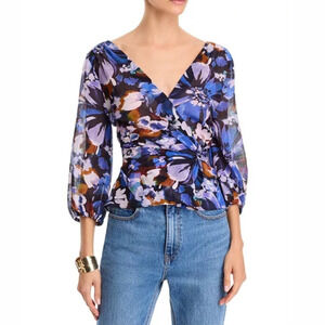 NWT Derek Lam 10 Crosby Size XL Michelle Floral Blouse Current Season